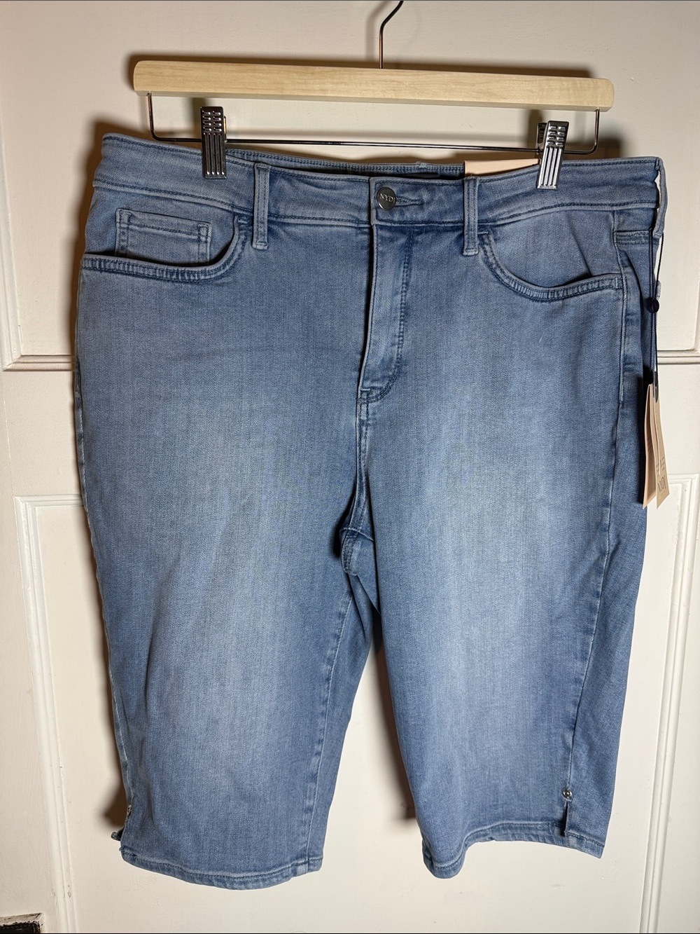 NYDJ Light Blue Cropped Denim Bermuda Jeans